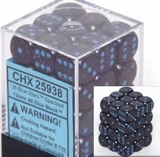 CHX 25938 Blue Stars (36 Speckled 12mm Pipped d6 Dice Block)